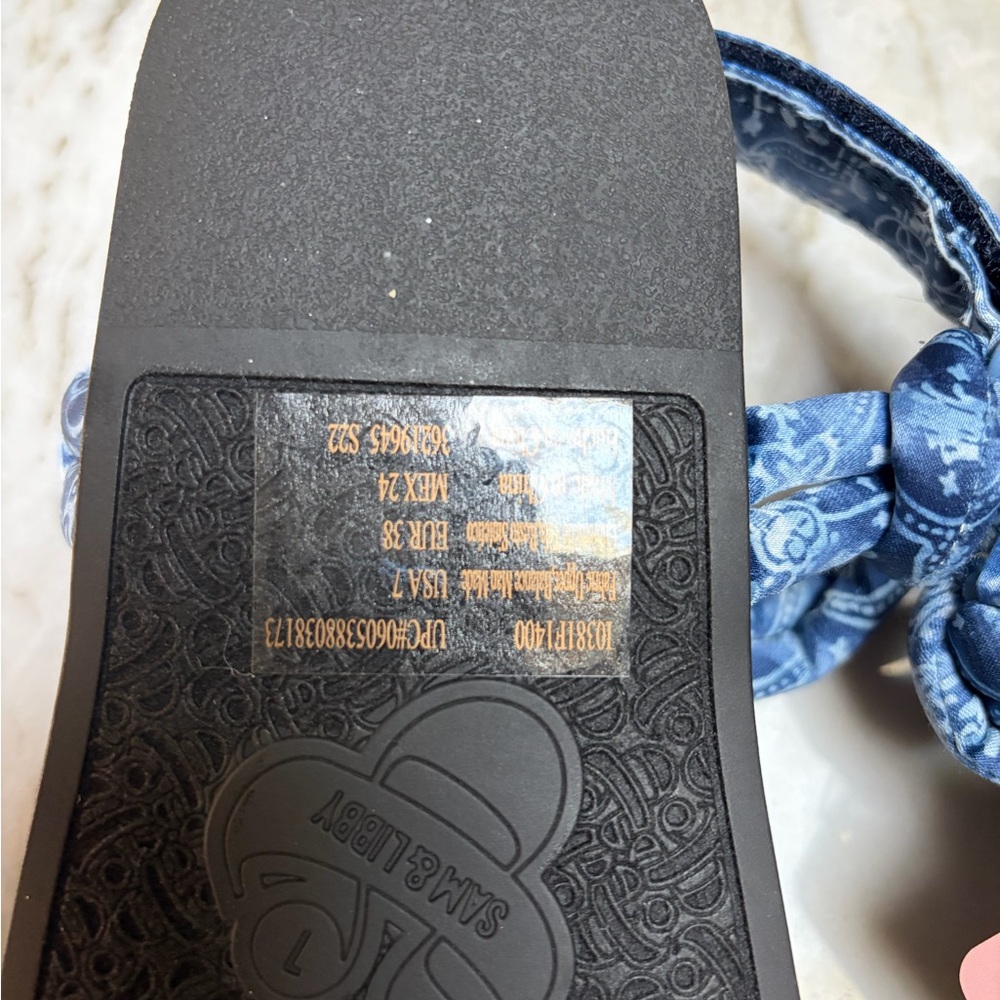 Sam & Libby Blue Patterned Sandals - Picture 4 of 5